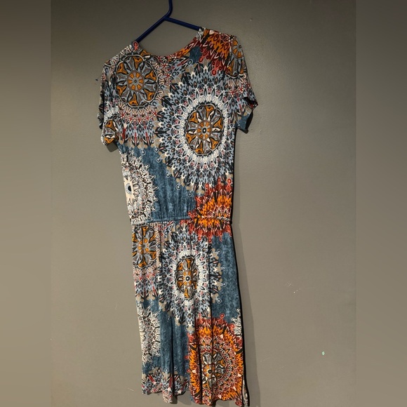 Blue and Orange Maxi Skirt‎ Set for Cocktail - Picture 7 of 10